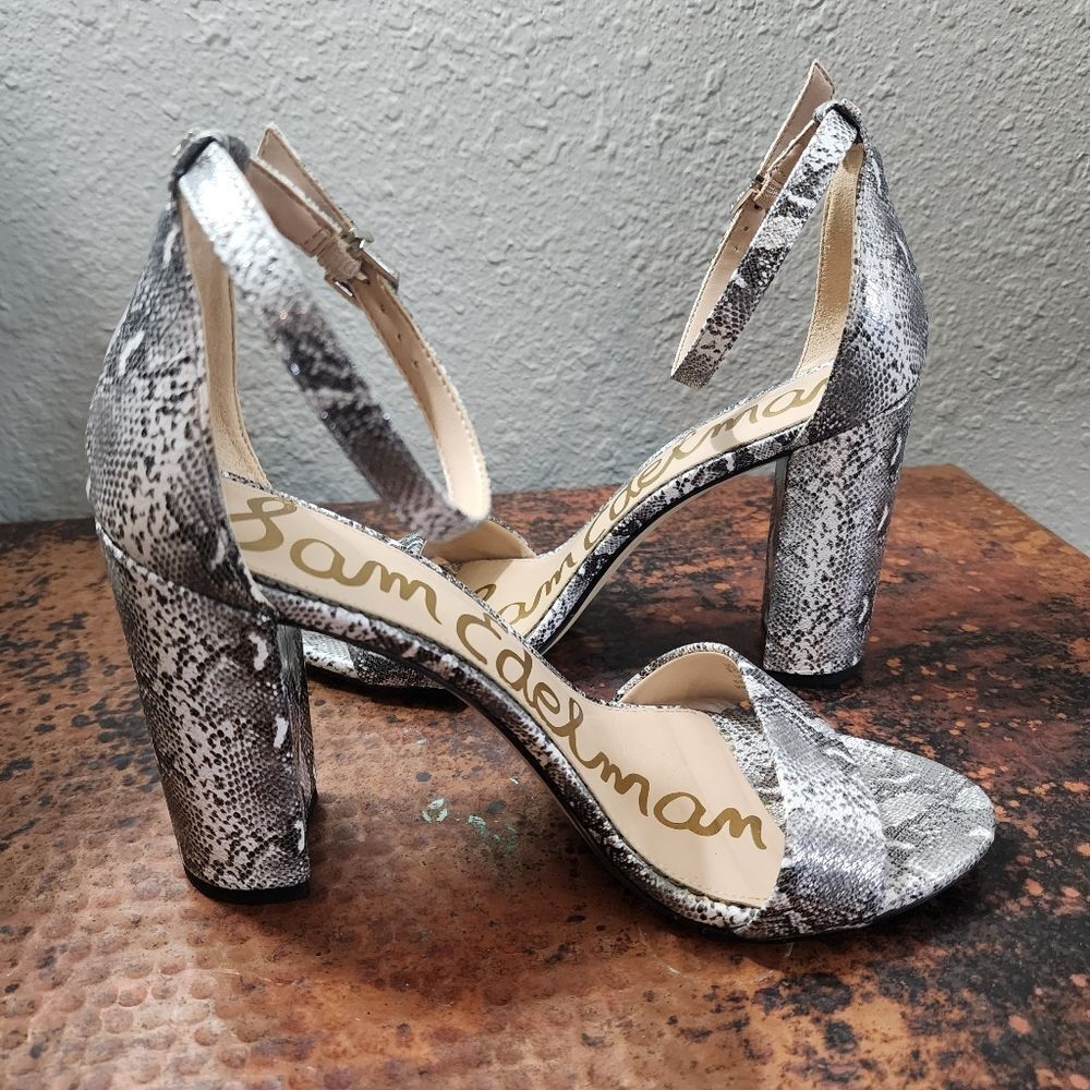 Sam Edelman Yaro Python-Embossed Leather Block-He… - image 8